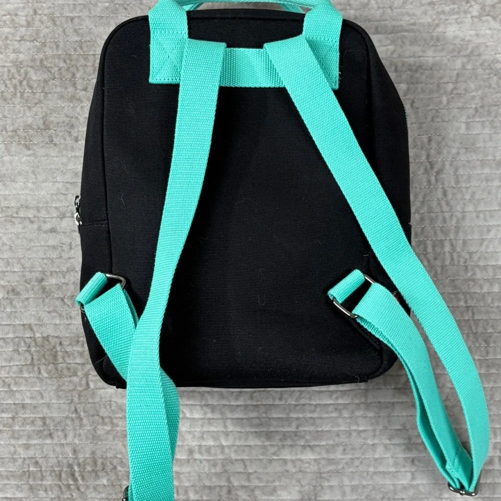 Disney‎ Parks Loungefly Mini Backpack Embroidered Character Icons Black Teal